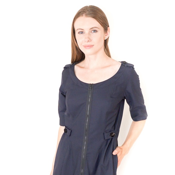 Z SPOKE Zac Posen Blue Zip Up Mini Dress 6 - Picture 6 of 7